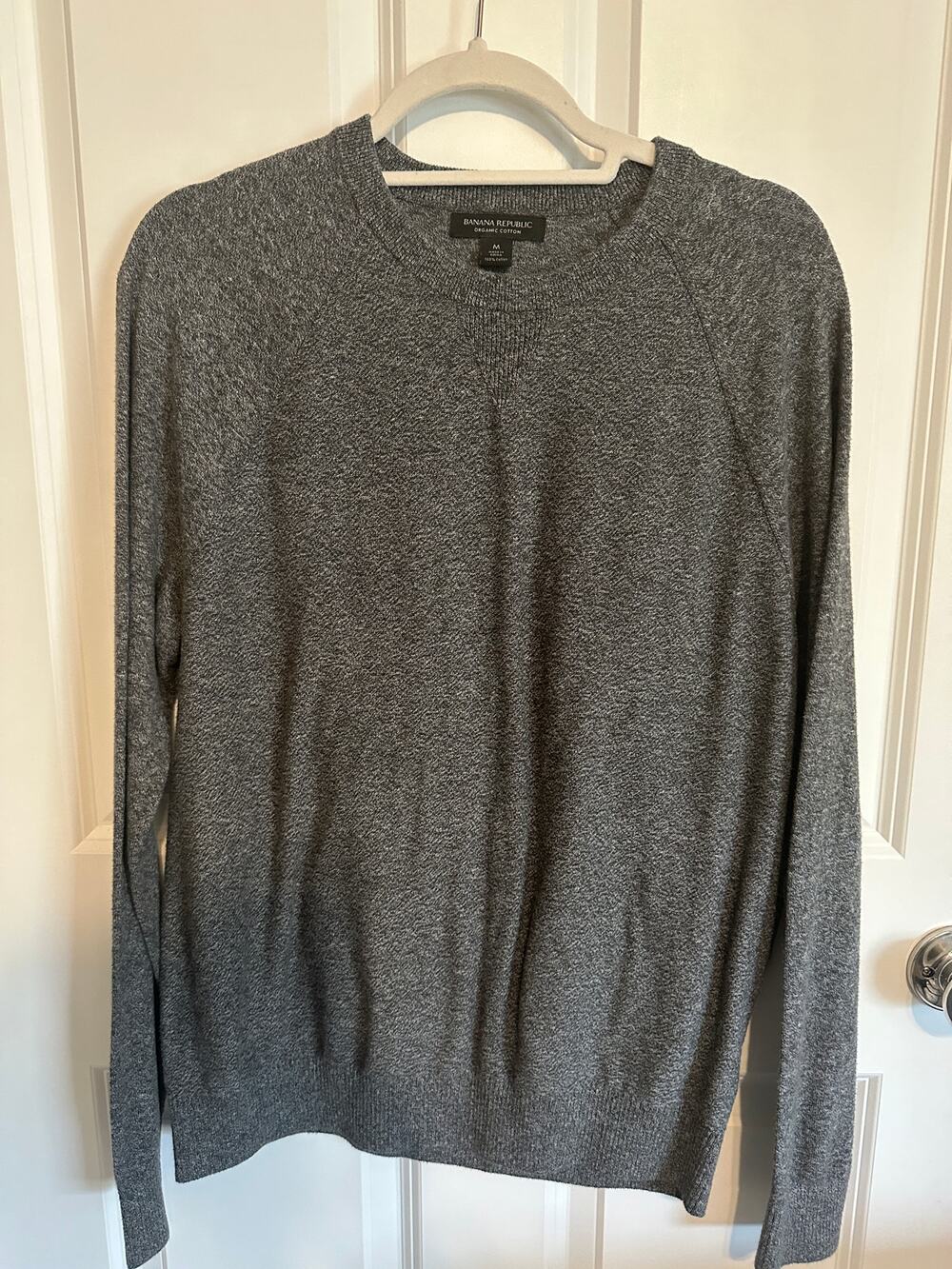 Banana Republic Men's L/S Marled Gray Sweater Medium